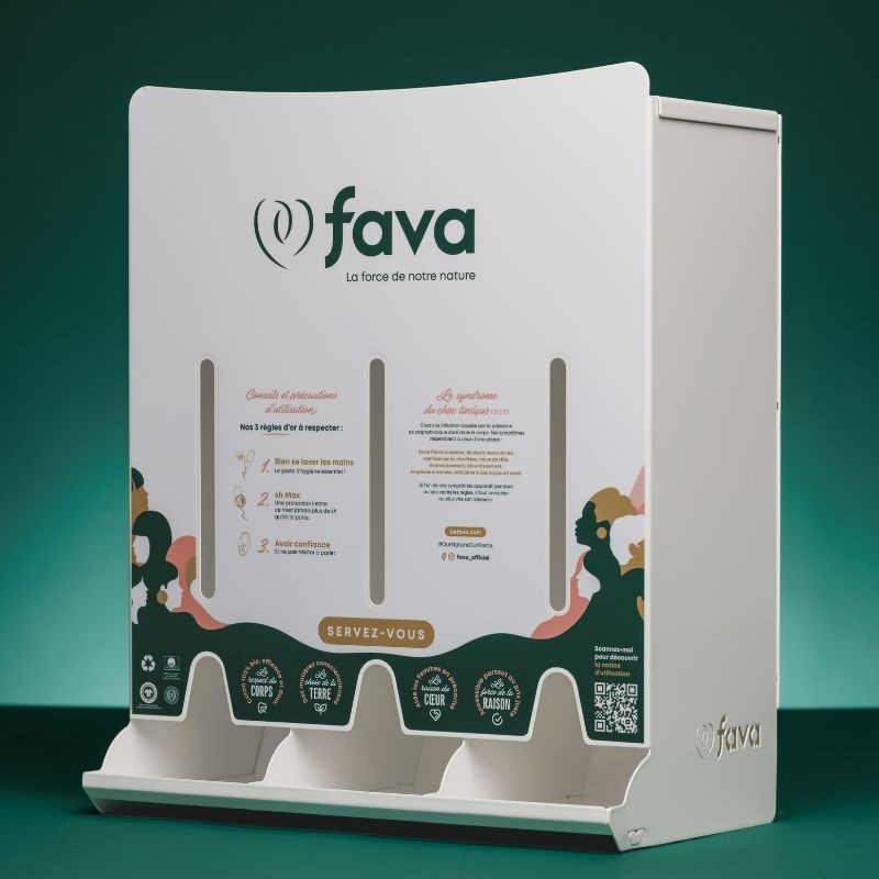 Distributeur rechargeable de protections hygiéniques en métal